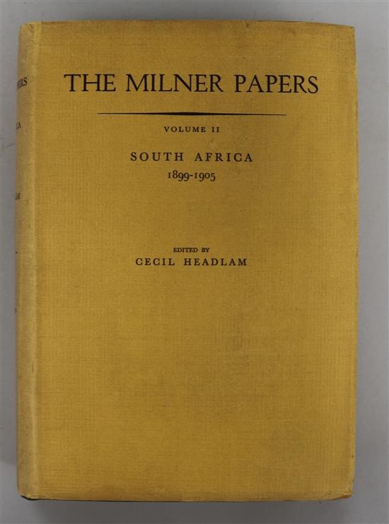 Headlam, C. (Ed.) - The Milner Papers, 2 vols, quarto, green cloth with d.j.s, London 1933 - 2 sets (4)